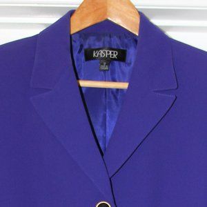 Kasper Royal Blue and Black Pants Suit Size 12